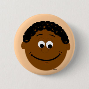 Kapskids Etiqueta de botón de chico étnico