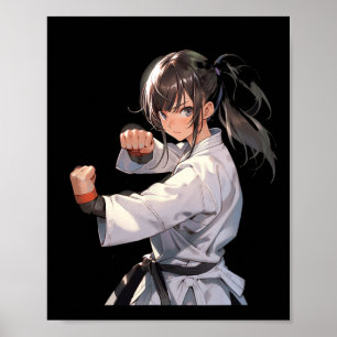 Karate Anime Chica Taekwondo lucha contra las arte