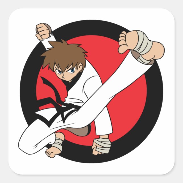 Karate del Cinturón Negro / Pegatina Ninja Brunett (Anverso)