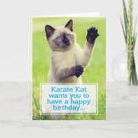 Karate Kat pateará tu tarjeta de cumpleaños