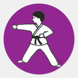 Karate Kid 1 pegatinas morados