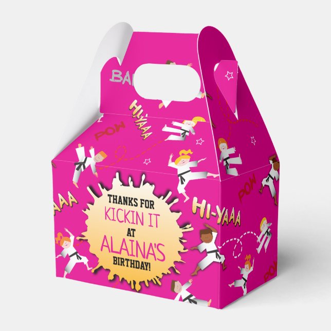 Karate Niños Niños Fiesta de cumpleaños Caja de re (Front Side)