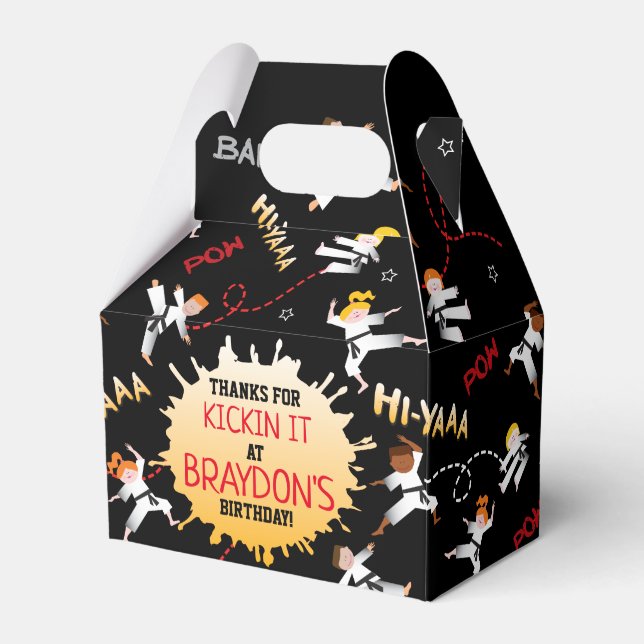 Karate Niños Niños Fiesta de cumpleaños Caja de re (Front Side)