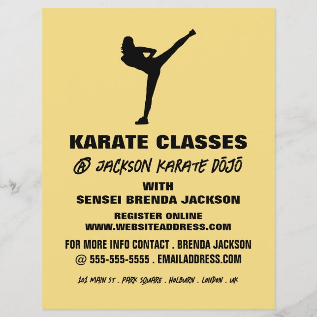 Karate Silhouette, publicidad de clase Karate (Frente)