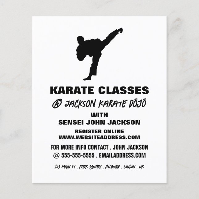 Karate Silhouette, publicidad de clase Karate (Frente)