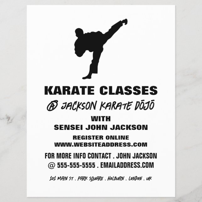Karate Silhouette, publicidad de clase Karate (Frente)