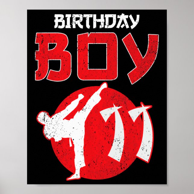 Karate Taekwondo: arte marcial de cumpleaños de 11 (Frente)