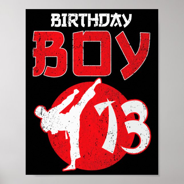 Karate Taekwondo: arte marcial de cumpleaños de 13 (Frente)