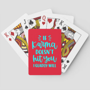 Karma cita cartas de juego azul rojo