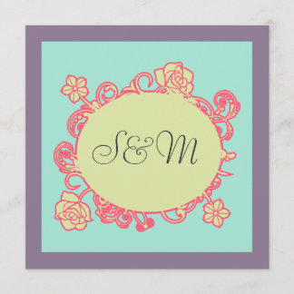 Katb islámico de la invitación del boda de la flor
