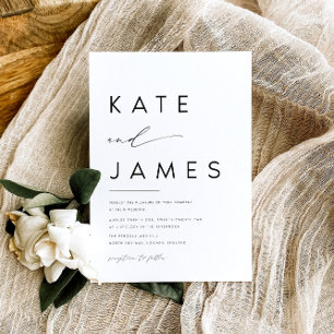 KATE Elegant Minimalista Invitación a la boda simp
