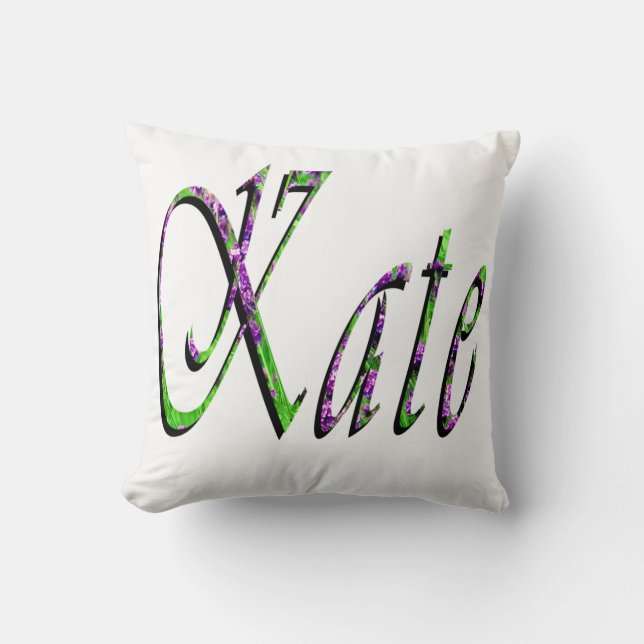 Kate, Nombre, Logotipo, Cojín De Tira Blanca (Anverso)