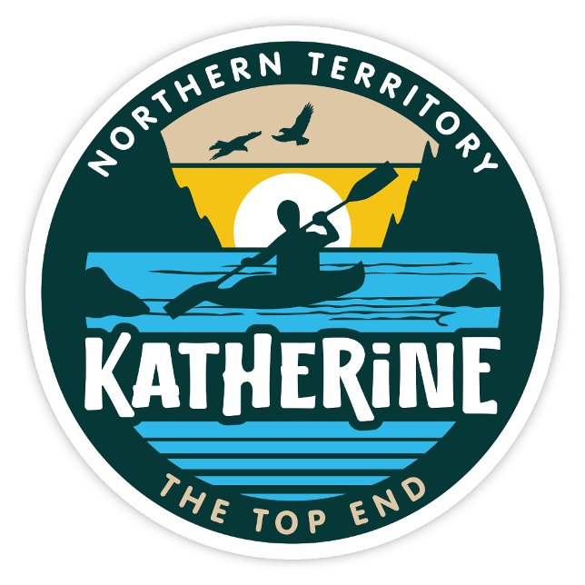 Katherine, Pegatina del Territorio del Norte de Au (Katherine Gorge, Northern Territory Australia Retro Round Sticker)