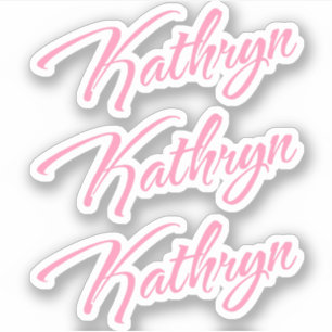 Kathryn Nombre decorativo en Pegatina rosa x3