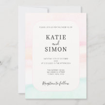 Katie - Invitación a la boda Pastel acuarela