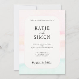 Katie - Invitación a la boda Pastel acuarela