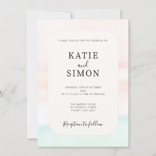 Katie - Invitación a la boda Pastel acuarela