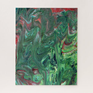 Katmandú 1 Busy Abstracto Salvaje Verde Puzzle