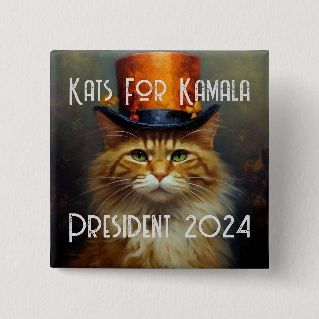 Kats para botón político de Kamala (Anverso)