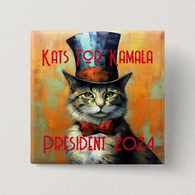 Kats para botón político de Kamala (Anverso)