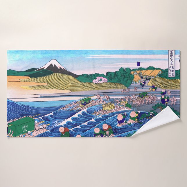 Katsushika Hokusai - Fuji de Kanaya en Tokaido (Toalla de baño)
