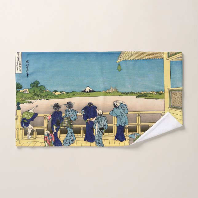 Katsushika Hokusai - Salón Sazai, Templo 500 Rakan (Toalla de mano)