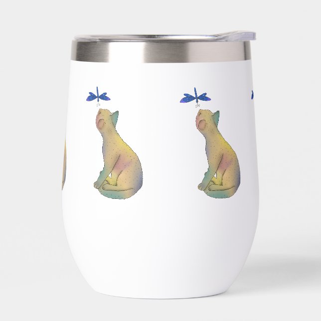 Katze und blaue Libelle (Izquierdo)