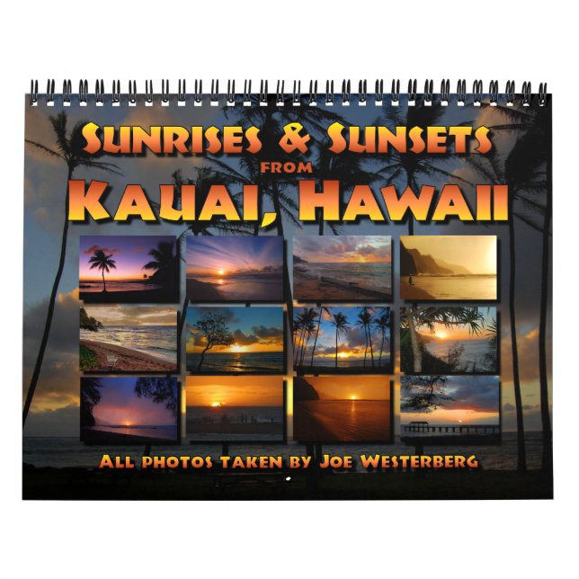 Kauai, Hawaii, calendario del amanecer del atardec (Tapa)