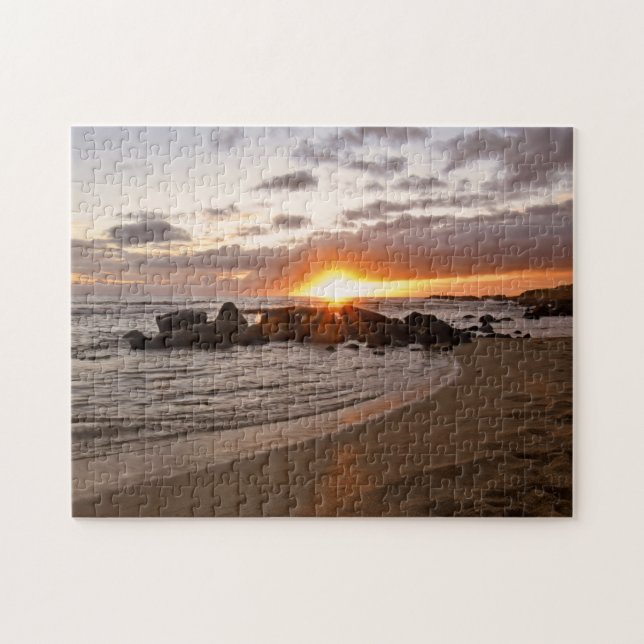 Kauai Sunset - Parque Salt Pond - Puzzle Hawaii (Horizontal)