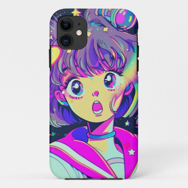 Kawaii Anime Chica iPhone 11 Funda (Reverso)