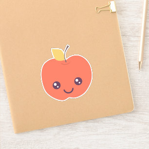 Kawaii Apple Pegatina de vinilo con besos