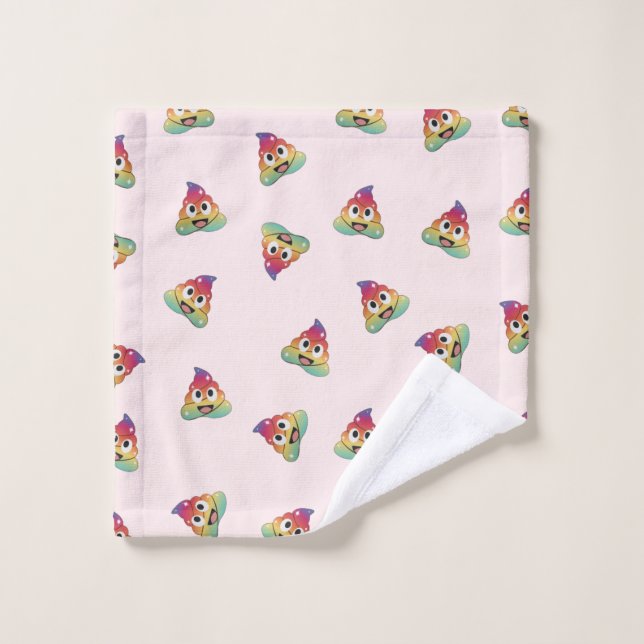 kawaii Arcoiris unicornio emoji de caca mágica (Toallita)