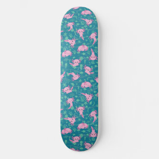 Kawaii Axolotl en el Skateboard Océano