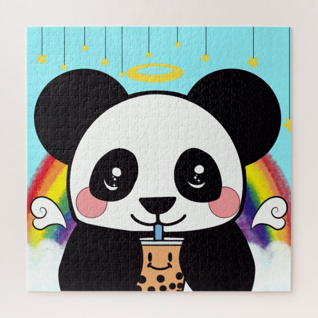 Kawaii Boba Panda Bear Jigsaw Puzzle (Vertical)