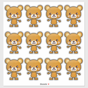 Kawaii Brown Bear_GC - Pegatina