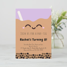 Kawaii Bubble Tea Par-tea Invitación de cumpleaños