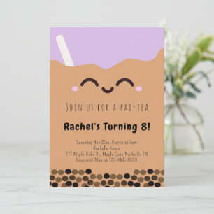 Kawaii Bubble Tea Par-tea Invitación de cumpleaños