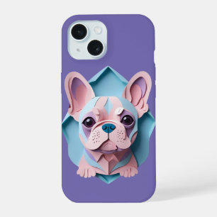 Kawaii Bulldog francés Pastel Papel Cortando Arte