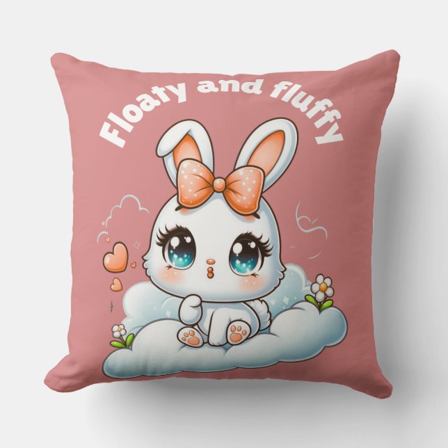 Kawaii Bunny – Almohada de Conejo Chibi Adorable (Anverso)