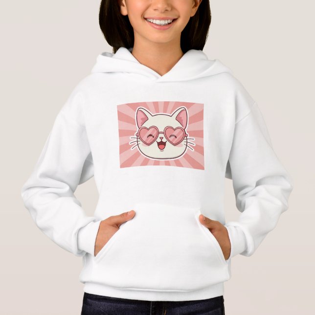 Kawaii Cat Hoodie - Stay Cool! 😎💖 (Anverso)