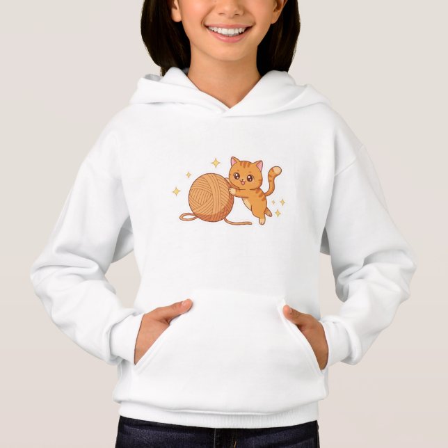 Kawaii Cat Hoodie - Yarn Party! 🧶😹 (Anverso)