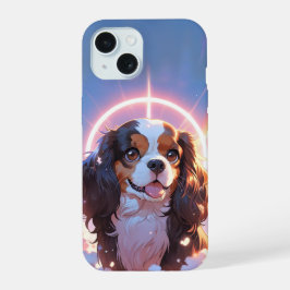 Kawaii Cavalier Rey Charles Pastel Cielo Arcoiris