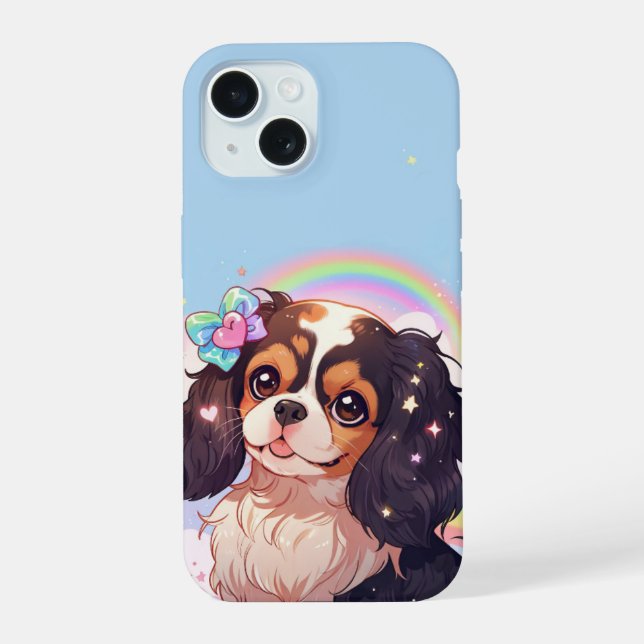 Kawaii Cavalier Rey Charles Pastel Cielo Arcoiris (Reverso )