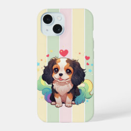 Kawaii Cavalier Rey Charles Pastel Cola arco iris