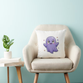 Kawaii Cojín decorativo fantasma púrpura cute Hall