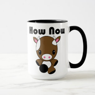 Kawaii cómo ahora taza de la vaca de Brown