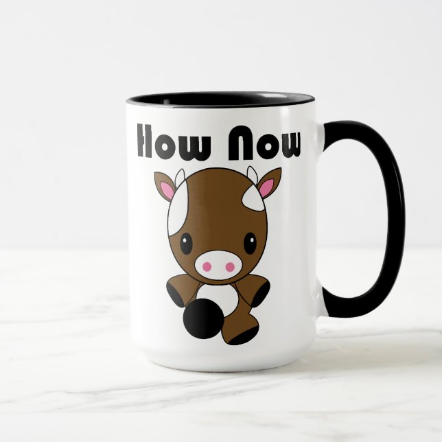 Kawaii cómo ahora taza de la vaca de Brown (Derecha)