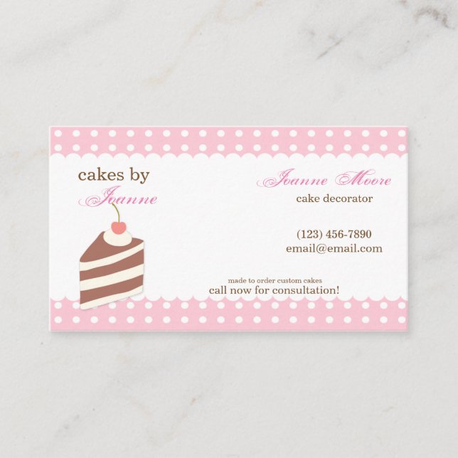 Kawaii CUTE Cake Bakery Tarjeta de presentación (Anverso)