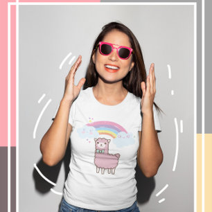 Kawaii Cutie cojo con colorida camiseta arcoiris