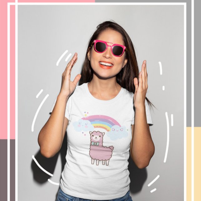 Kawaii Cutie cojo con colorida camiseta arcoiris (Subido por el creador)